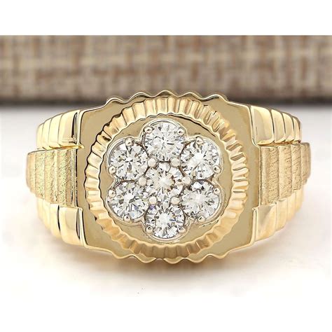 rolex mens gold diamond ring|rolex rings for men 14k.